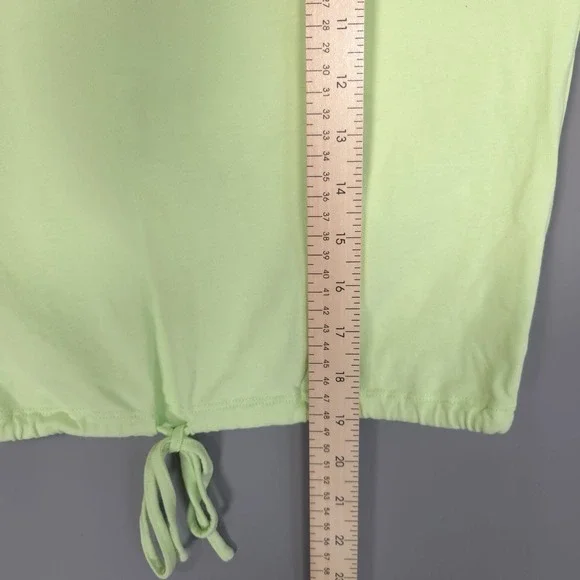Anthropologie Maeve Top Size XS English Factory Ruffled Drop Shoulder Lime - Picture 5 of 13